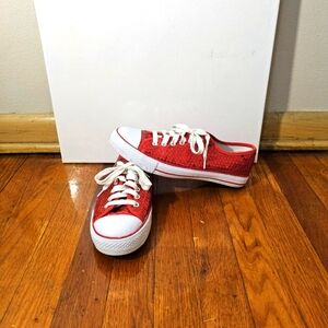 Red Sequin Sneakers